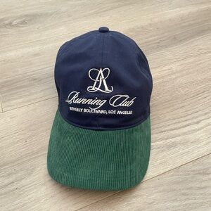H&M Navy Cap with Dark Green Corduroy Brim